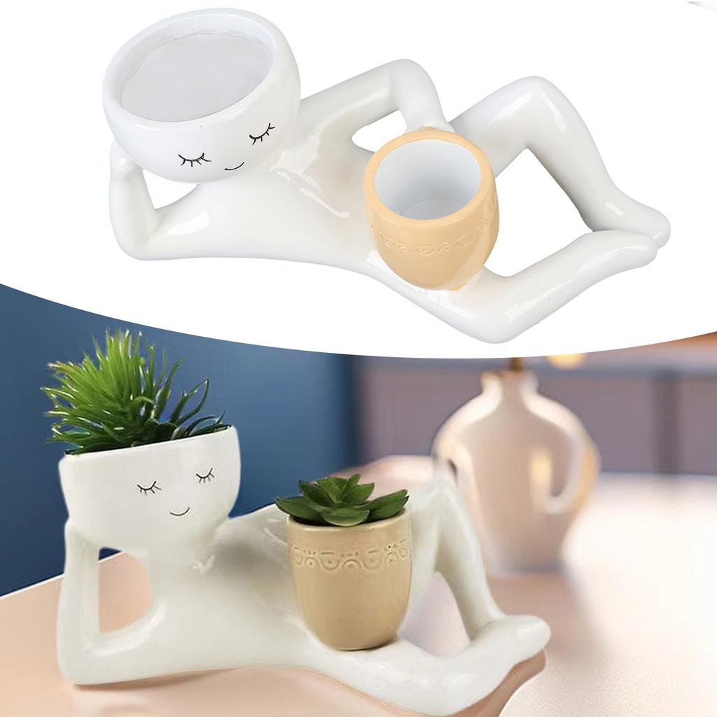 Succulent Pot Creative Breathable Synthetic Resin Flower Pot for Desktop Ornament Decoration