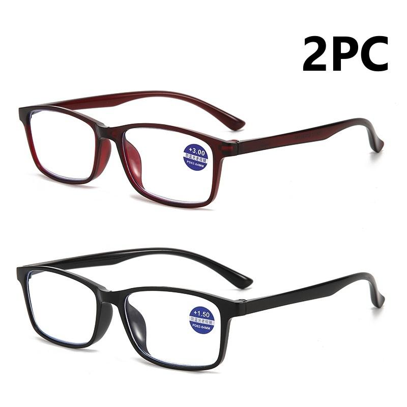 

2Pcs New Resin Reading Glasses Fashionable Simple And Versatile Resin Reading Glasses For Middle-Aged And Elderly People +1.5