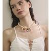 Yhpup Stylish Unique Handmade Jewelry Glass Imitation Stone Beads Chain Resin Bikini Doll Drop Creative Necklace Accessories