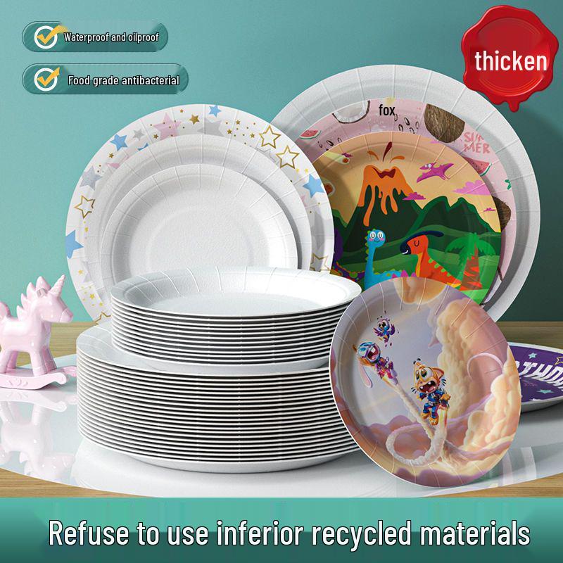 Eco-Friendly Biodegradable Paper Plates for Birthdays, Picnics, and BBQs - Food-Grade, Perfect for Cake and Fruit.