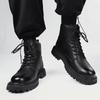 Fashion Genuine Leather Men Ankle Boots Black High Top Men Boots 2025 Winter Warm Outdoor  Boot Punk Style Man Motorcycle Boots