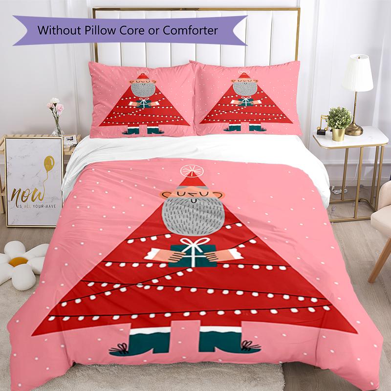 3pcs Christmas Bedding Set Duvet Cover Closure Includes 1 Duvet Cover & 2 Pillowcases, Soft and Comfortable for All Seasons.