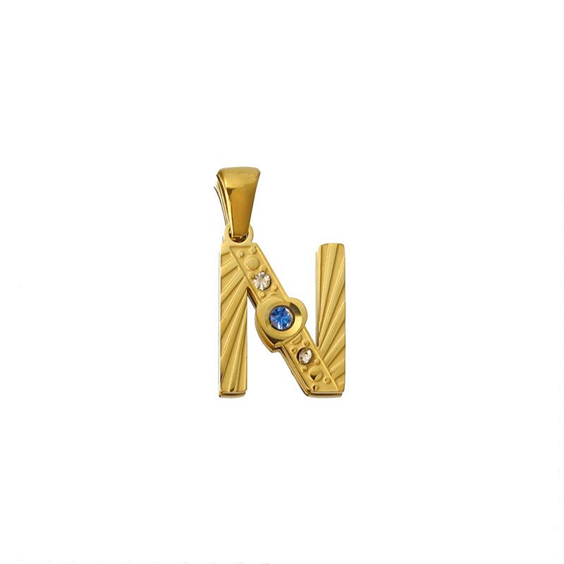 26 Letter Pendant Necklace 18K Pendant Series Ring Gold Color Independent Station Necklace Accessories Jewelry