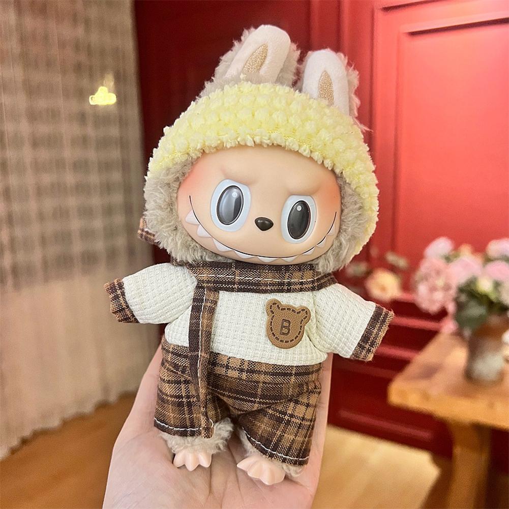 For 17cm Labubu Doll Clothes Fashion Clothes Hoodies Doll Clothes Color Match Hoodies Dolls Accessories Cute Decoration Little Cloths