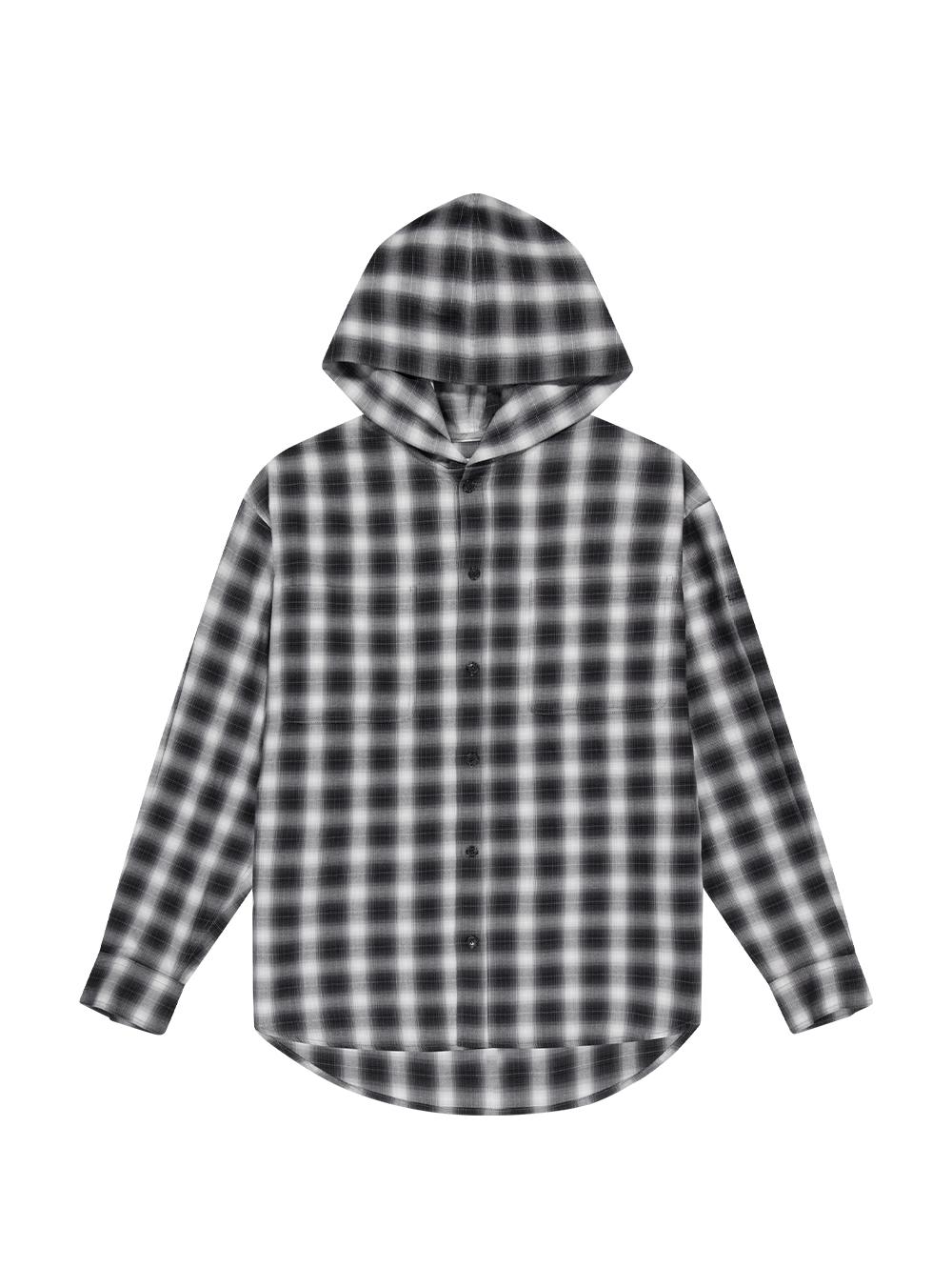 Tuomio Hooded Check Shirts [Black] 1