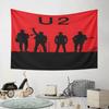"Silhouette Band On Red Background" Pattern Wall Hanging Tapestry Decorative Tapestry Home Decor for Bedroom and Living Room