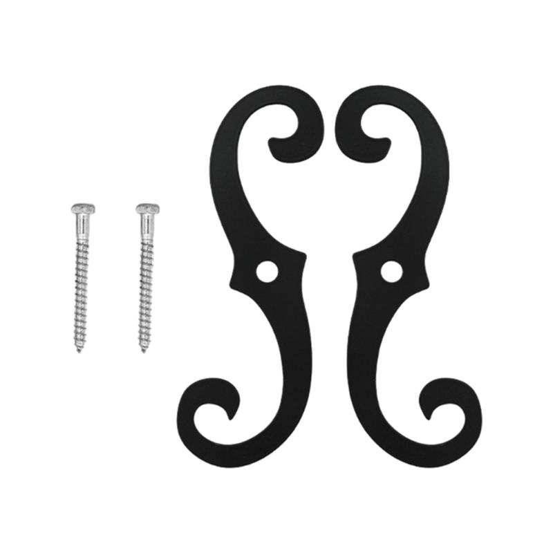 2Pcs Cast Iron Shutter Fasteners Easy Installation Hardware for Exterior Window Protective and Stability 1