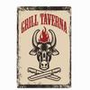 ZONA BARBECUE DEL PAPÀ Targa Retro Segni di Latta in Metallo Pub Cucina Casa Griglia Decorazione da Parete Vintage 20X30CM