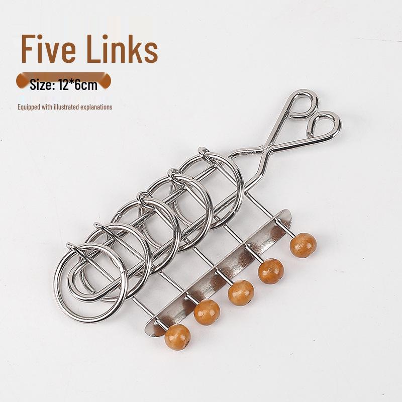 Metal Nine Linked Rings: Eight-Piece Set of Educational Unlocking Toys for Children's Cognitive Development