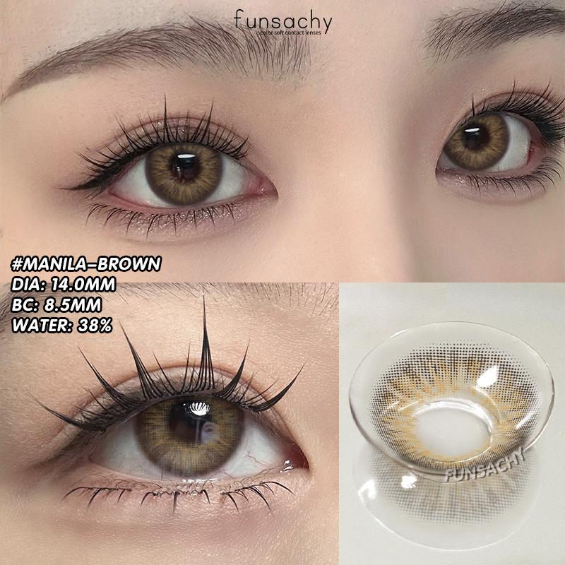 FUNSACHY 2pcs Colored Contact Lenses for Eyes Natural Look Brown Eye Lenses Eye Makeup Beauty Pupil Gray Eyes New Fashion Lens
