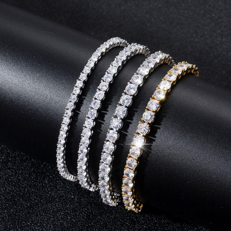 Hiphop Iced Out Men Chain Bracelets Trendy Cubic Zirconia Tennis Necklaces Custom Fashion Women Jewelry Bracelet