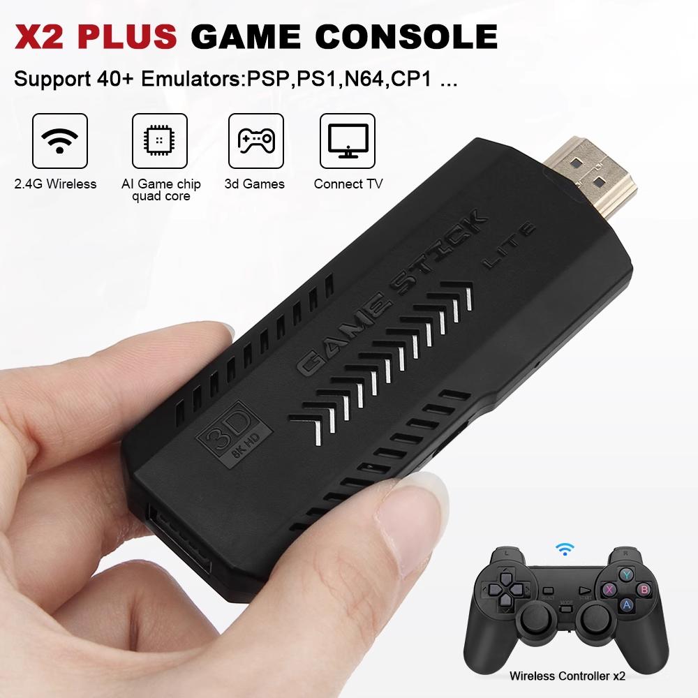 X2 Plus 4K Game Stick, 10000+ 3D Classic Games Wireless TV Game Console