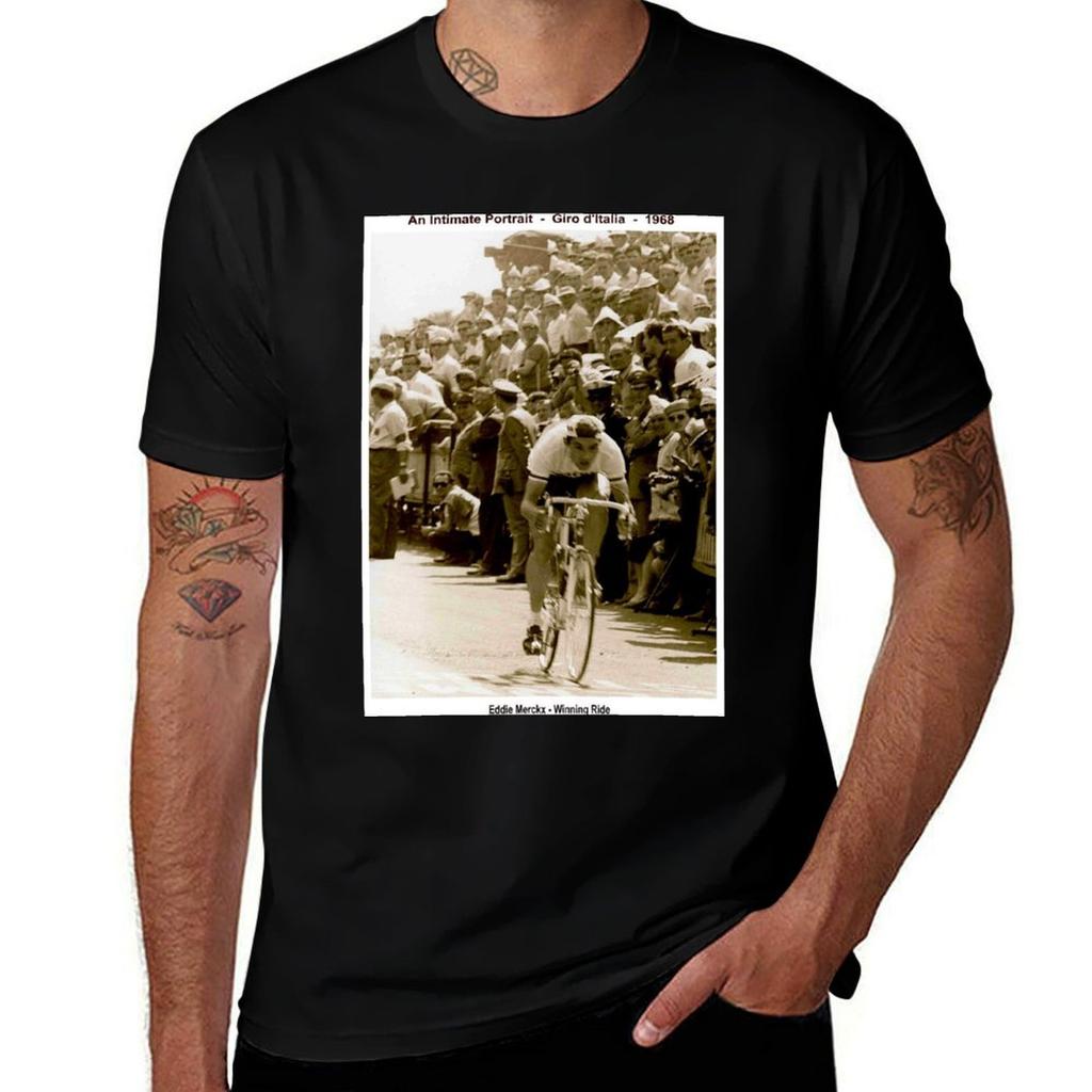 Giro D Italia Vintage 1968 Eddie Merckx Victory Print Tshirt Summer Holiday Casual Tee