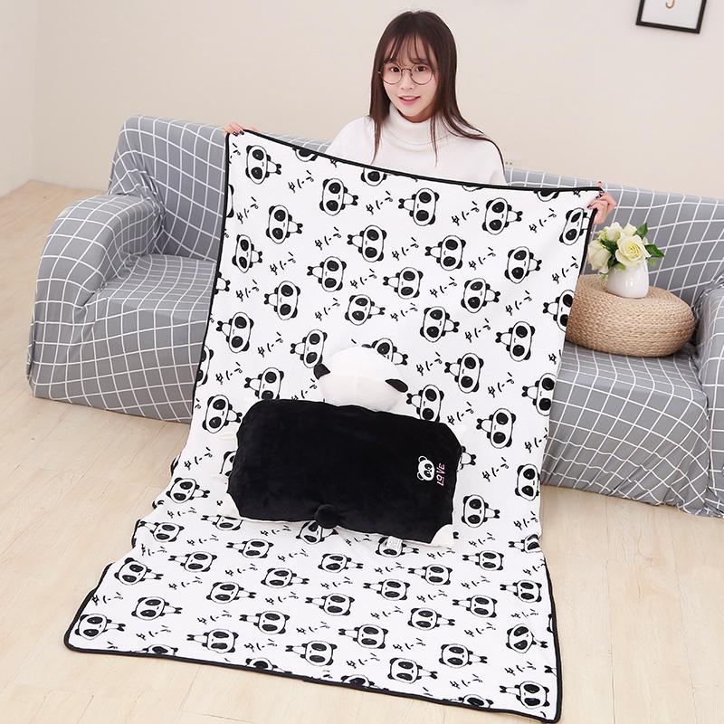 45cm Stuffed Cute Husky Dog And Panda Plush Pillow And Blanket Soft Kawaii Animal Plush Toy Creative