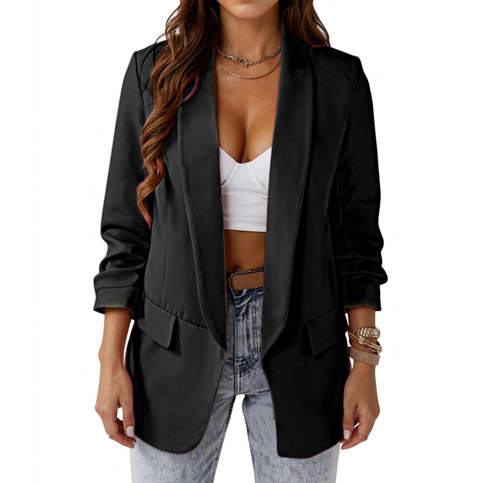 

Женский плащ с открытой передней частью, кардиган, куртка, шаль, накидка, плащ, мантия плюс XXL чёрный