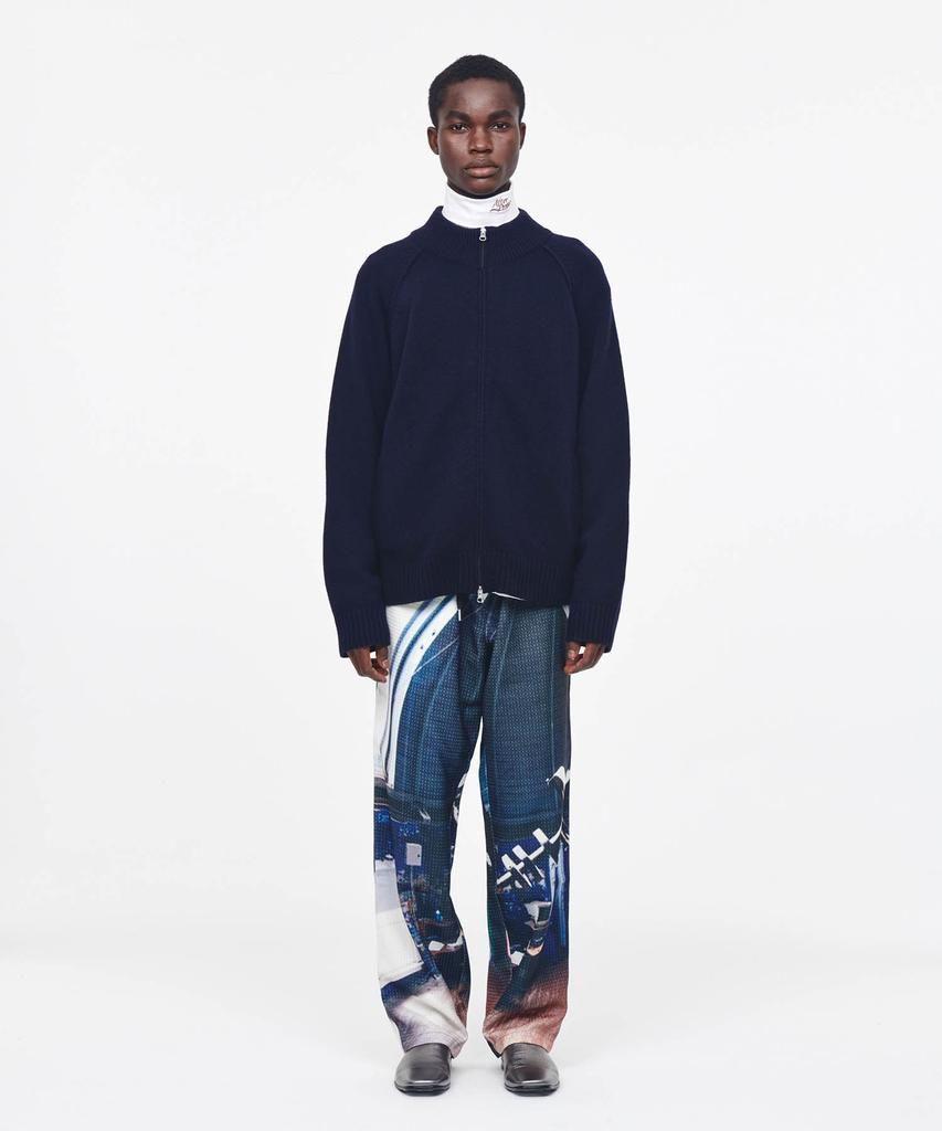Aepeuteopeulei Military Combat Zip-Up Knit Navy