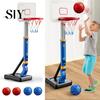 Verstellbares Pool-Basketball-Set Poolkorb-Spielzeug mit 4 Bällen Luftpumpe Höhe Schwimmen Outdoor Kinder Innen Garten Wurfspiel Set Jungen Mädchen