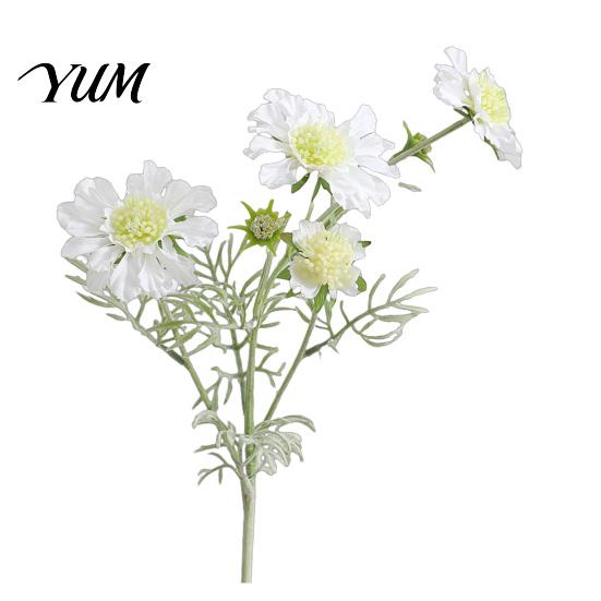 Long Stem Faux Flowers for Photography Artificial Scabious with Bendable Stems, Realistic Silk Chrysanthemums Wedding Flower Table Vase Centerpiece