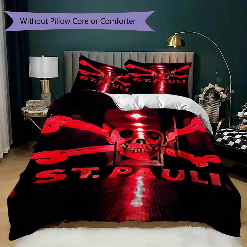 Ropa de cama con estampado ST pauli Juego de edredón Funda de edredón Funda de almohada Decoración del hogar Regalo de cumpleaños (1 * funda de edredón + 2 * fundas de almohada sin relleno)183