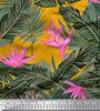 Soimoi Japan Crepe Satin Stoff Blomster & Blader Tropisk Stoff Prints etter meter 42 tommer