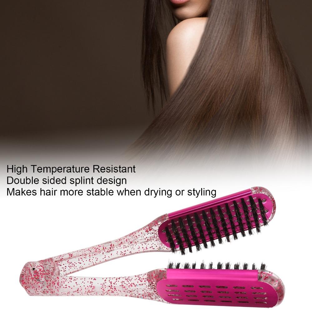 Professional Double Sided Hair Straightener Soft Hair Hair Straightener Clamp Brush Salon Use