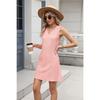 New Women's Pocket Casual Summer Solid Color V-neck Dress