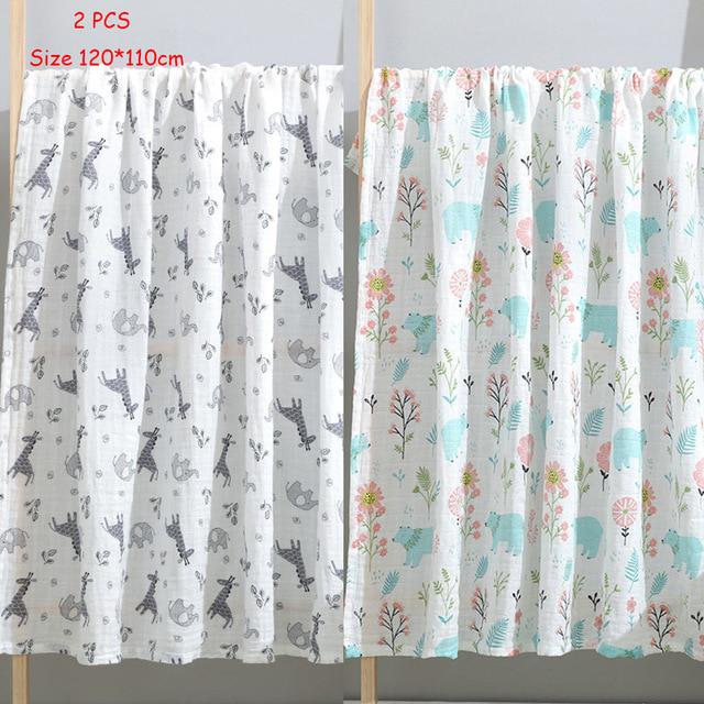 Buy 2Pcs/Lot Muslin 100 Cotton Flannel Baby Swaddles Soft Newborns