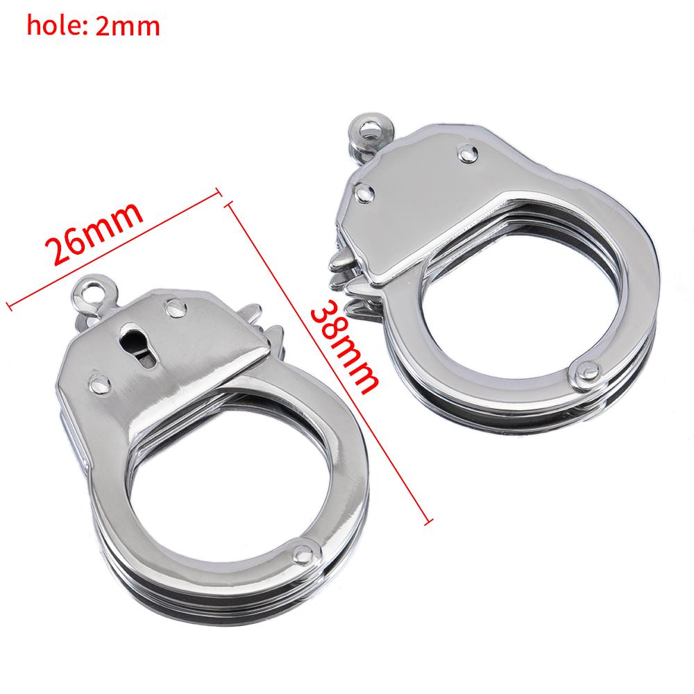 2pcs Stainless Steel Handcuffs Lobster Clasps Bracelets Necklaces Hooks Chain Closure Craft for DIY Jewelry Making Components
