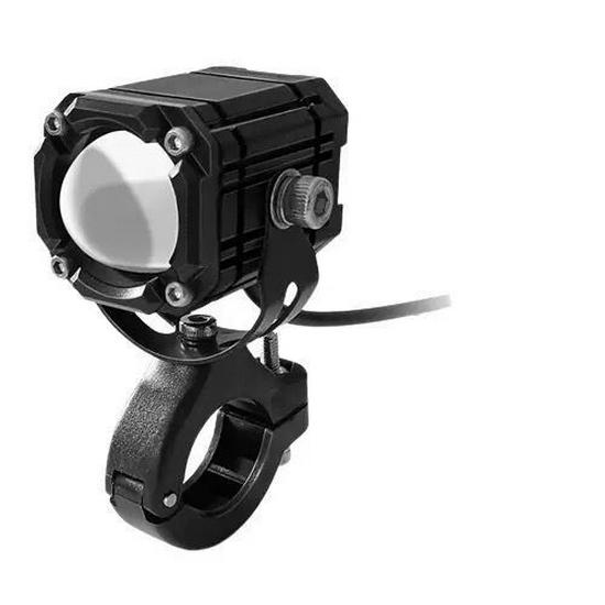 High-Intensity LED Motorcycle Spotlight with Four-Color Devil Eye and Strobe for Electric Vehicles - Adjustable High/Low Beam