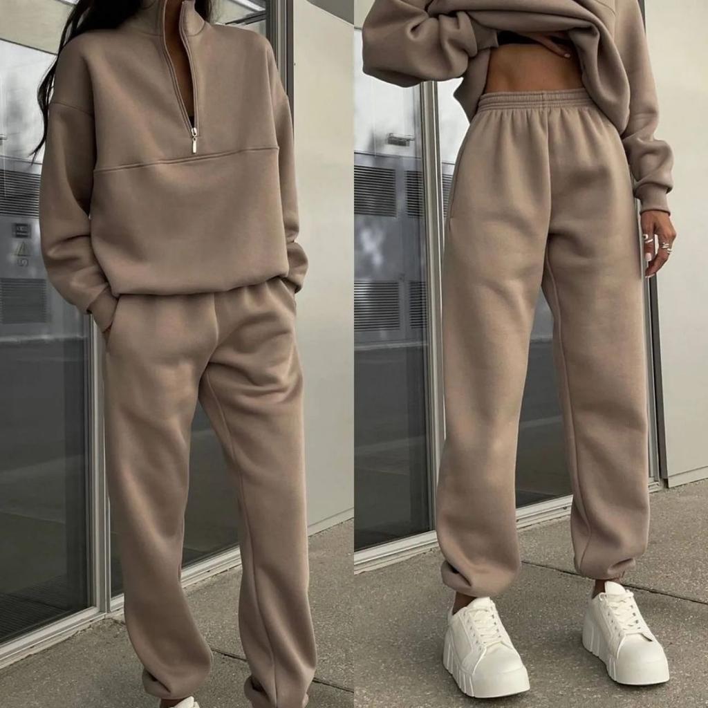 Versatile Casual Fashion Thickened Long-sleeved Sweater Pants Two-piece Suit