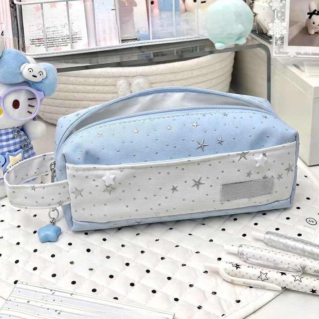 Student Fabric Pencil Case With Large Capacity And Simple Design For School Supplies