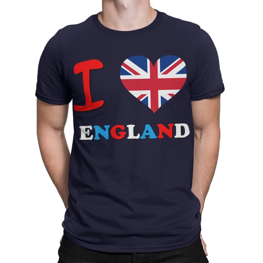 I Love England Heart Britain UK Patriotic Union Jack Mens Womens TShirts T236 2XL