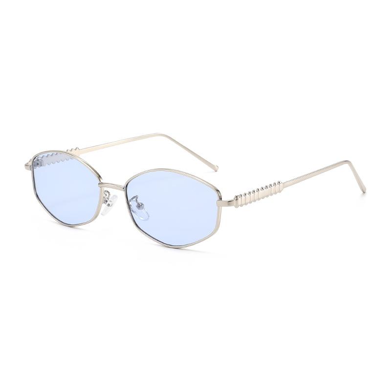 

Retro Irregular Shape High-End Metal Sunglasses Unisex UV400 Protection Premium Vintage Style Sun Glasses for Fashion Streetwear as pictures