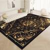 Golden Retro Persian Carpet Fluffy Large Non Slip Rug for Living Room Bedroom Luxury Decor