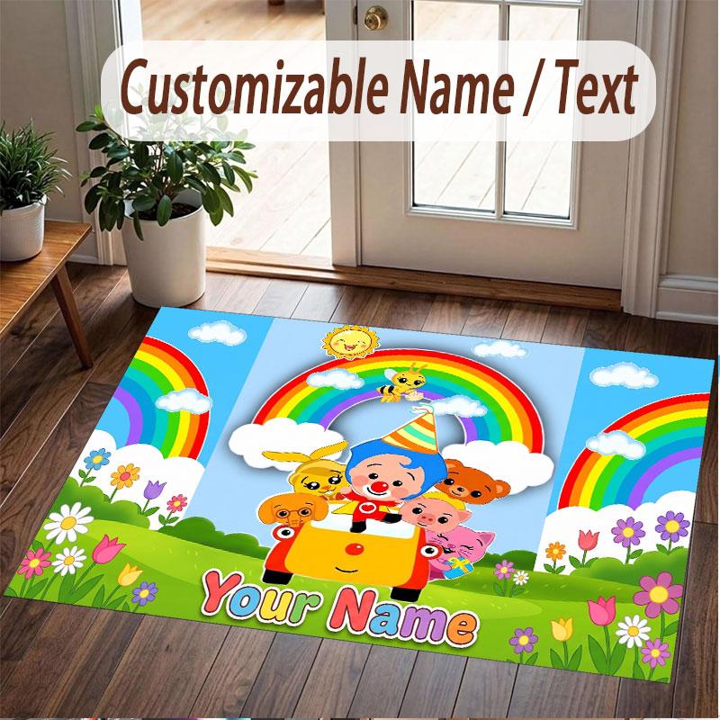 Custom Name Text Crystal Velvet Rug,El Payaso Plim Plim Soft Plush Decorative Non Slip Floor Carpet