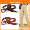 Waistband Pu Leather With Metal Pin Buckle And Carving Design Womens For