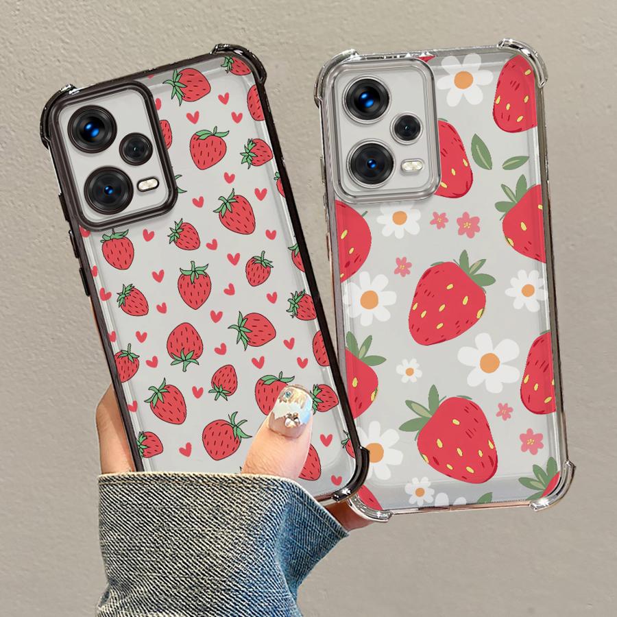 Cartoon Strawberry Pattern Phone Case for Redmi Note 12 Pro 14 10 Pro 11 10 Lite 10s 13 9Pro 11s 9S Soft Cover