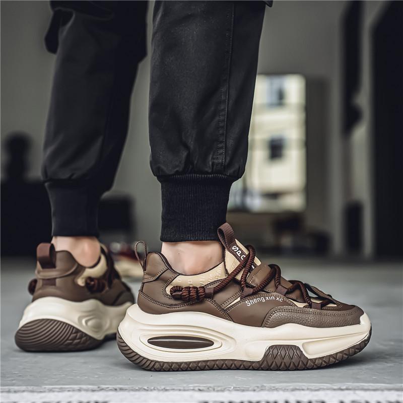 Personality Lace-up Chunky Sneakers Man Street Style Trend Men's Sneakers Low Cut Designer Platform Shoes For Man Casual Shoes