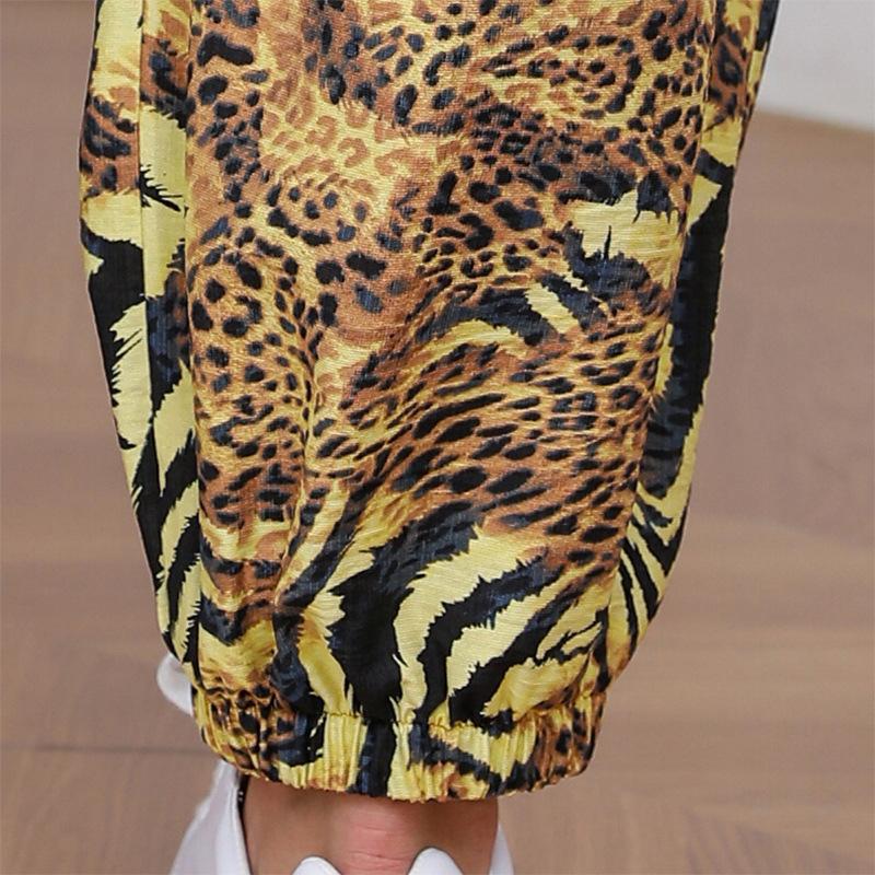 Sommer Damen Übergröße Leopardenmuster Lässige Lose Laternenhose Pops Hose