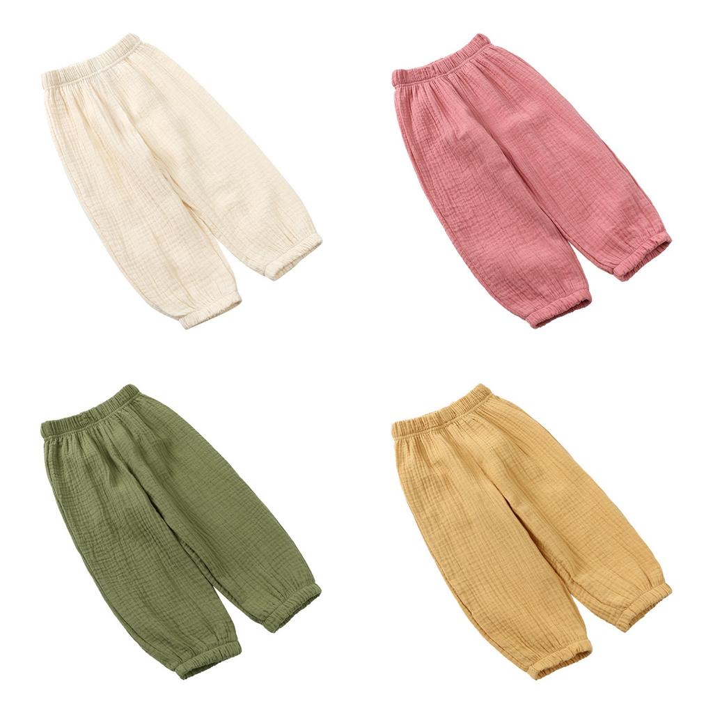 Children's Double-layer Cotton Yarn Pants, Loose-fitting Long Pants for Boys and Girls