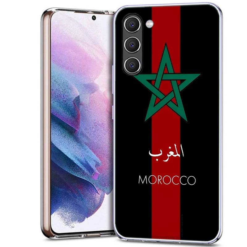 Marokko Flagge Fußball Handyhülle für Samsung A16 A26 A36 A56 A17 A37 A57 A07 A06 A02S A12 A22 A32 A52S A72 Galaxy A70 A50S A71 A51