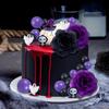 44pcs Halloween Cake Decorations Wednesday Addams Cake Mini Balloons Rose Flower Ghost Topper Gothic Cake Decorations