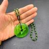 Collana Ambra Verde Cera d'Api Collana con Ciondolo a Goccia d'Acqua Per Donna Unisex Fortunata Sicurezza Ciondolo Lungo Ornamenti per Catena del Maglione