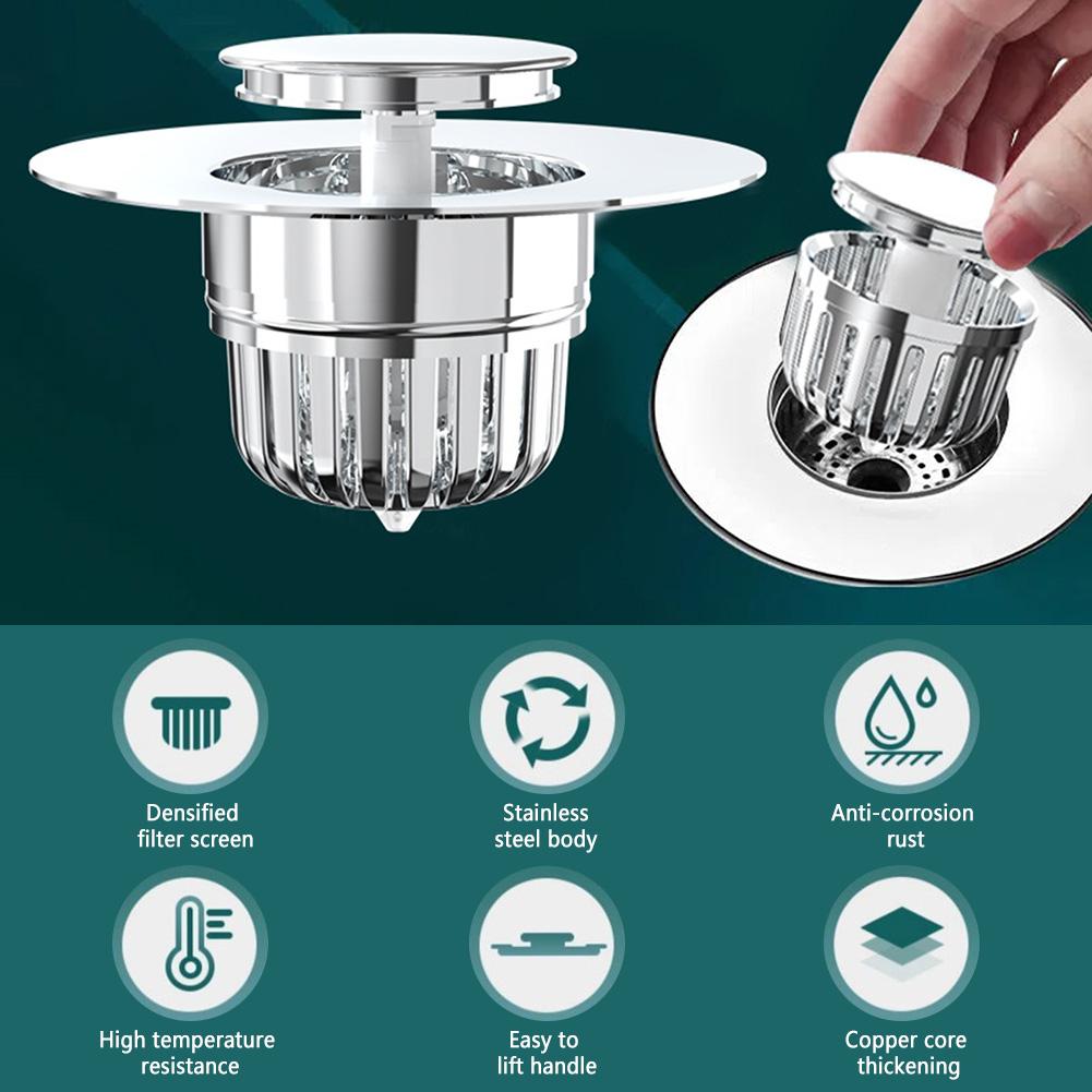 Universal Sink Sealing Drain Plug Quick Draining Sewer Drain Protector For Kitchen Bathroom
