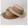 Retro Flat Top Straw Hat For Women With Wide Brim And Sun Protection For Vacation