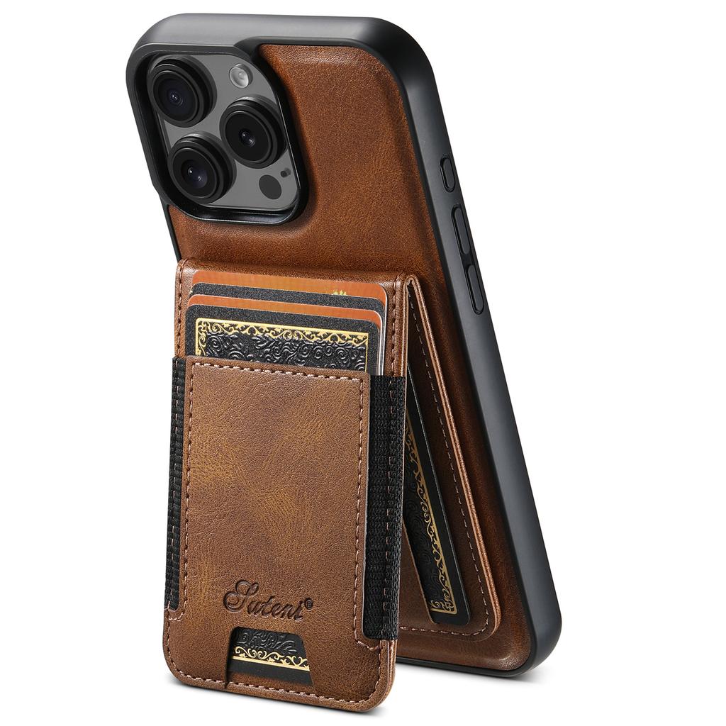 SUTENI H17 For iPhone 16 Pro Case Compatible with MagSafe Card Holder Kickstand Phone Cover