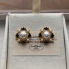 Vintage Court Style Pearl Stud Earrings Exquisite Shiny Zircon Earrings Elegant Atmosphere Low-key Luxury Earrings