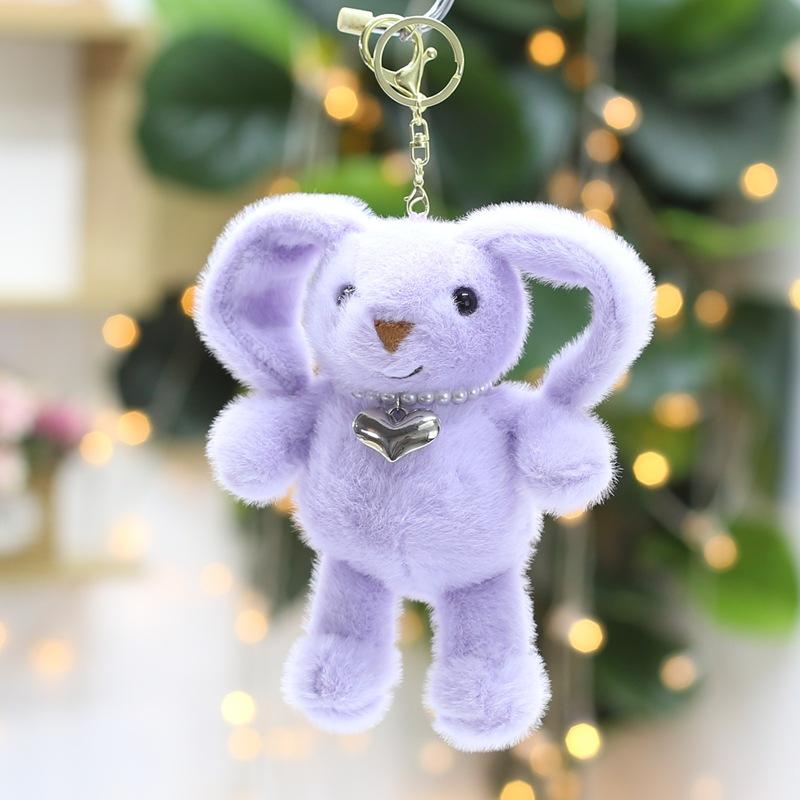 Cartoon Rabbit Doll Keychain Pendant Cute Doll School Bag Hanging Decoration Birthday Gift Plush Toy