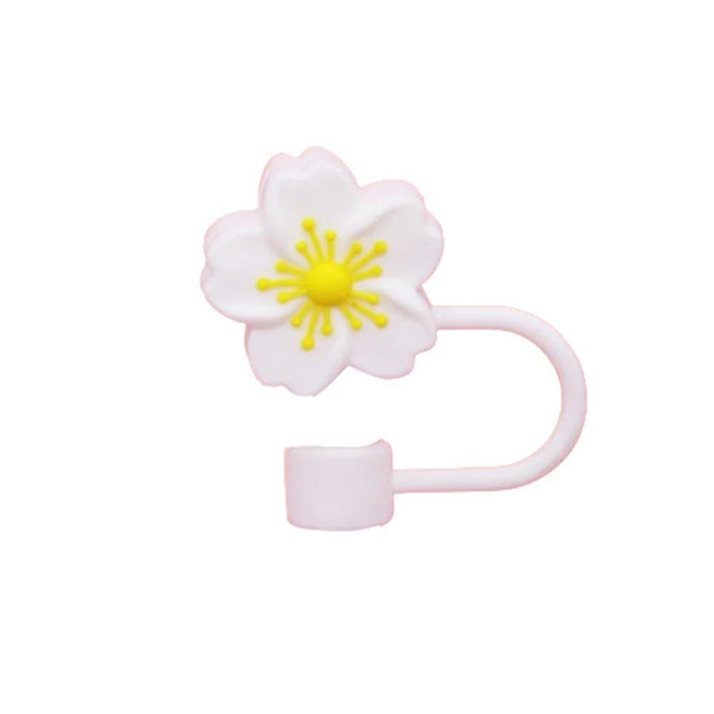Tapa para Pajita con Forma de Flor de 10 mm/0,4 pulgadas Compatible con Vaso Stanley de 30 y 40 Oz Tapa de Pajita de Flor de Silicona Suave