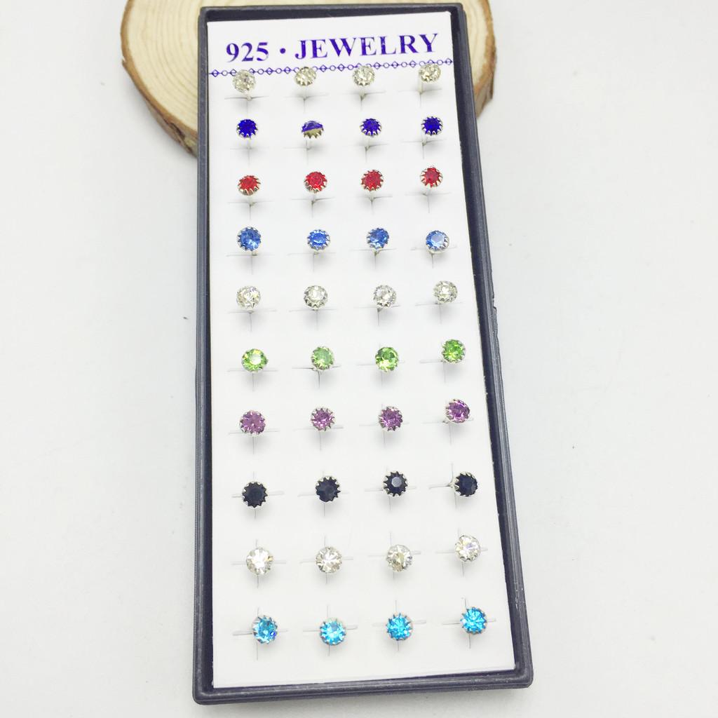 Plated Needle Silver Mini Stud Earrings Unisex Jewelry Fashion Gifts Simple